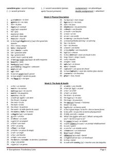4e Européenne: Vocabulary Lists Page 1 caractères gras = accent ...
