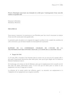 RAPPORT DE LA COMMISSION CHARGEE DE L’ETUDE DE LA TRANSFORMATIO
