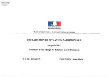 Jean-Marie Le Guen - Déclaration de situation patrimoniale