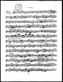 Partition violon, Piano Trio, Grand Trio Concertant, C minor, Klengel, August Alexander