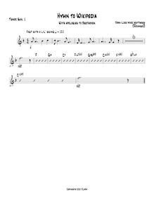 Partition ténor Saxophone 1 (en B♭), Hymn to Wikipedia, D major