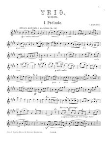 Partition de violon, Prelude, Aria et Final, Franck, César