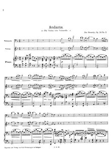 Partition No.2 - Andante, pièces pour violon et Piano, Op.34, Stransky, Josef