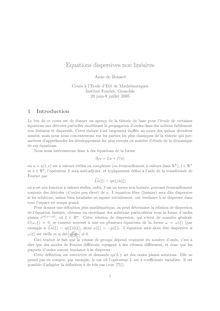 Equations dispersives non lineaires