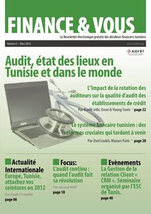 Newsletter Finance&Vous Mars 2012