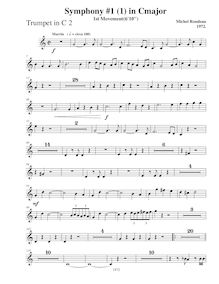 Partition trompette 2 (C), Symphony No.1, C major, Rondeau, Michel par Michel Rondeau