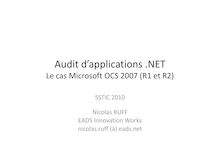 Audit .NET - le cas OCS 2007