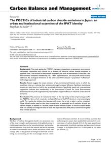 The POETICs of industrial carbon dioxide emissions in Japan: an urban and institutional extension of the IPAT identity