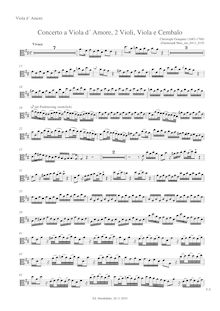 Partition viole de gambe d amore, Concerto pour viole de gambe d amore en D major, GWV 314