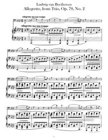 Partition violoncelle / partition de piano, Piano Trio, E♭ major