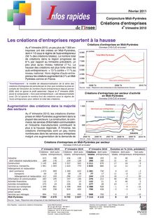 Les créations d entreprises en Midi-Pyrénées - Les créations d entreprises repartent à la hausse