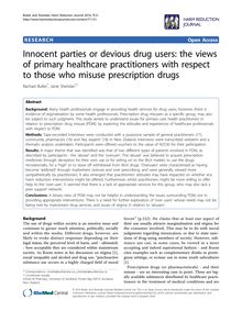 Innocent parties or devious drug users: the views of primary healthcare practitioners with respect to those who misuse prescription drugs