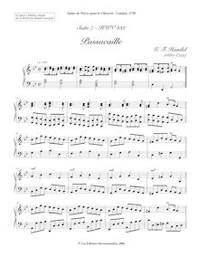 Partition complète,  No.7 en G minor, Handel, George Frideric par George Frideric Handel