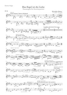 Partition violon 2 , partie, Passacaglia, Das Segel ist die Liebe
