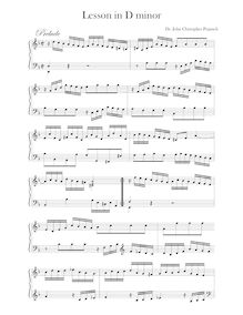 Partition Prelude,  en D minor, Keyboard, Pepusch, John Christopher