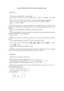 Corrige BTS MI Mathematiques 1999