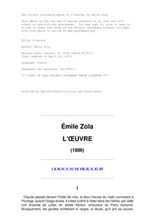 L oeuvre par Émile Zola
