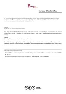 La dette publique comme moteur de développement financier - article ; n°3 ; vol.45, pg 767-774