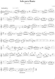 Partition complète, Solo para flauta (traversa), Invención, Llamazares, Pablo Fernando