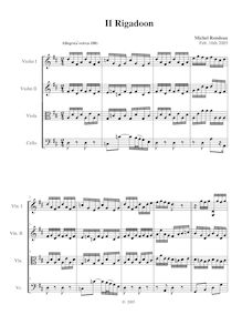 Partition , Rigadoon,  No.3 en D major, D major, Rondeau, Michel