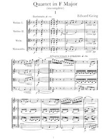 Partition complète, corde quatuor No.2 en F major, EG 117, Grieg, Edvard par Edvard Grieg