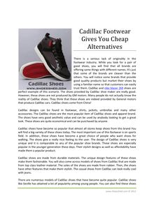Cadillac Footwear Gives You Cheap Alternative
