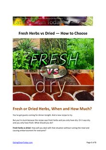 Fresh Herbs vs Dried