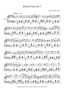 Partition No.7, Kleine Tänze für Klavier, Small dances for Piano