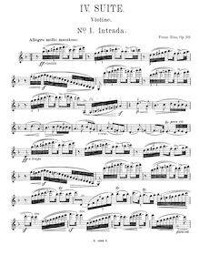 Partition de violon,  No.4, D minor, Ries, Franz