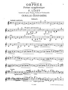 Partition de violon, Orpheus, Symphonic Poem No.4, Liszt, Franz