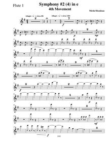 Partition flûte 1, Symphony No.2, E minor, Rondeau, Michel par Michel Rondeau