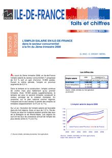 L emploi salarié en Ile-de-France dans le secteur concurrentiel à la fin du 2e trimestre 2006