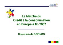 Le Crédit Conso en Europe - étude SOFINCO - juin2008