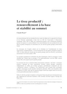 Le tissu productif : renouvellement à la base et stabilité au sommet - article ; n°1 ; vol.371, pg 89-108
