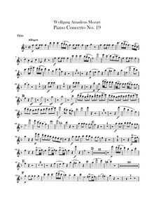 Partition flûte, Piano Concerto No.19, F major, Mozart, Wolfgang Amadeus par Wolfgang Amadeus Mozart