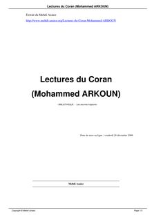 Lectures du Coran (Mohammed ARKOUN)