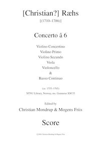 Partition complète, Concerto â 6, D Major, Ræhs, Christian