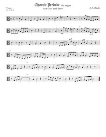 Partition ténor viole de gambe, alto clef, Ach Gott und Herr, C major