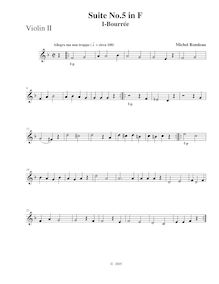 Partition violon 2,  No.5 en F major, F major, Rondeau, Michel par Michel Rondeau