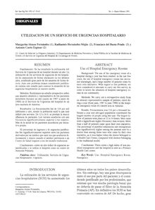 UTILIZACION DE UN SERVICIO DE URGENCIAS HOSPITALARIO (Use of Hospital Emergency Rooms)