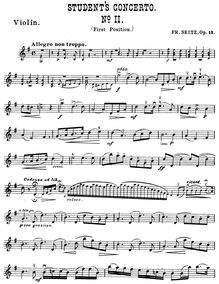 Partition de violon, Student Concerto No.2 pour violon et Piano