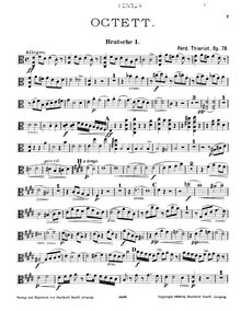 Partition viole de gambe 1, corde Octet, Op.78, Octett für 4 Violinen, 2 Bratschen und 2 Violoncelle, Op. 78