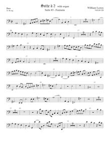 Partition viole de basse,  No.3 pour 2 violes de gambe et orgue