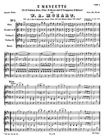 Partition No.3 en D majorNo.4 en D major, 6 menuets, Mozart, Wolfgang Amadeus par Wolfgang Amadeus Mozart
