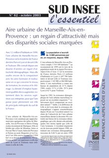 Aire urbaine de Marseille-Aix-en-Provence : un regain d attractivité mais des disparités sociales marquées