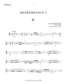 Partition violon I , partie, Divertimento en D major, Divertimento a due Violini e Basso