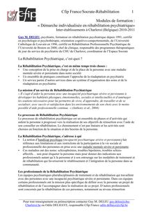 Cfip France/Socrate-Réhabilitation 1 Modules de formation ...