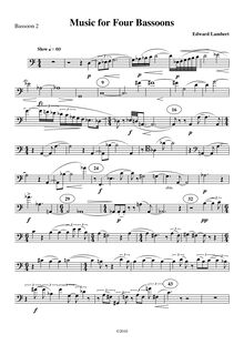 Partition basson 2, Music pour 4 bassons, Lambert, Edward
