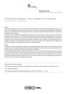 Hong-Kong et Singapour : deux modèles non exemplaires - article ; n°1 ; vol.17, pg 97-126