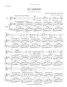 Partition , Les matelots (Original key: E-flat major), 2 chansons